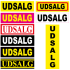 UDSALG firkant klistermærke