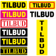 TILBUD firkant klistermærke