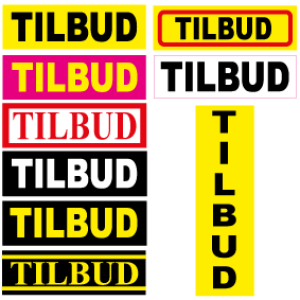 TILBUD firkant klistermærke