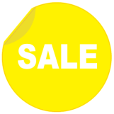 SALE rund flap gul hvid - 88220