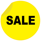 SALE rund flap gul sort - 88221