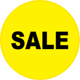 SALE rund gul sort - 88226