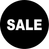 SALE rund sort hvid - 88227