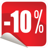 10 procent firkant rød - 88040