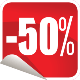 50 procent firkant rød - 88045