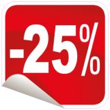 25 procent firkant rød - 88042