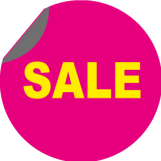 SALE rund flap magenta gul - 88223