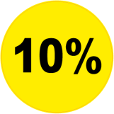 10 procent rund gul sort - 88020