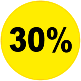 30 procent rund gul sort - 88023