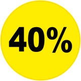 40 procent rund gul sort - 88024