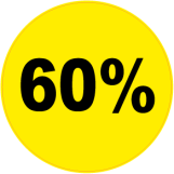 60 procent rund gul sort - 88026