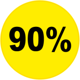 90 procent rund gul sort - 88029