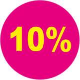 10 procent rund magenta gul - 88030