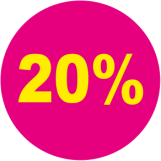 20 procent rund magenta gul - 88031