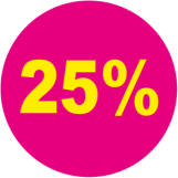 25 procent rund magenta gul - 88032