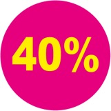 40 procent rund magenta gul - 88034