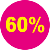 60 procent rund magenta gul - 88036