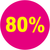 80 procent rund magenta gul - 88038