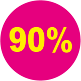 90 procent rund magenta gul - 88039