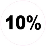 10 procent rund hvid sort - 88010