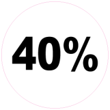40 procent rund hvid sort - 88014