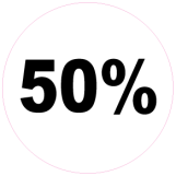 50 procent rund hvid sort - 88015