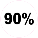 90 procent rund hvid sort - 88019