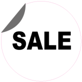 SALE rund flap hvid sort - 88224